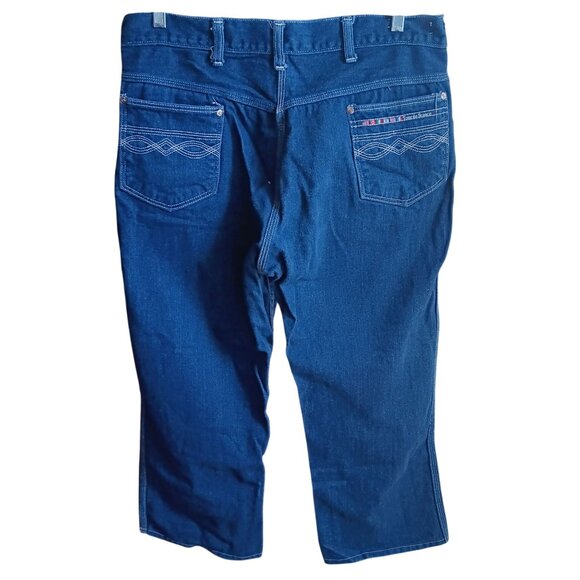 Vintage Mens Disco Jeans 36x25 FIT 80's INDIGO TOUR DE FRANCE DISCO POCKET JEANS - Picture 3 of 7